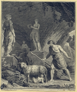 scena mitologica in una grotta Halbou, Louis Michel
