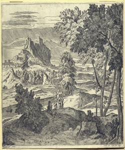 paesaggio con alberi e citt¿ sul fondo Simon