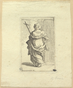 figura femminile di schiena con crocifisso Reni, Guido