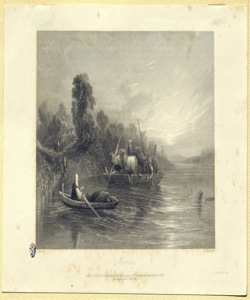 paesaggio fluviale con imbarcazioni Willmore, James Tibbitts