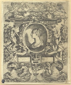 composizione allegorica con busto di donna in un clipeo Schiavone, Andrea