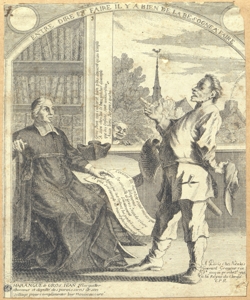 scena di genere con prelato 