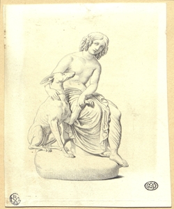 scultura raffigurante un adolescente con cane Marchesi, Pompeo