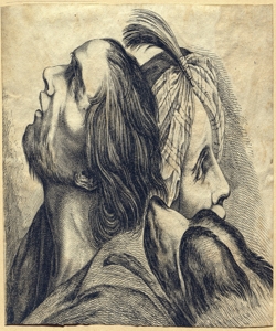 ritratto di due uomini e un cane 