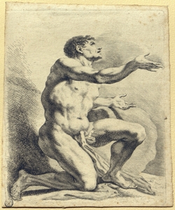 nudo maschile inginocchiato 