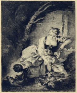 giovane madre con due bambini Boucher, Fran¿ois