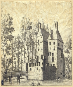 paesaggio con ponte e castello 