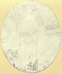 scena di genere tra rovine 