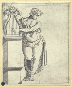 figura allegorica femminile con la lira 