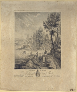 paesaggio con alberi e calesse Monch, Martin de