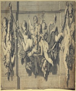 festone con tralci di vite e putti alati Ferdinand, Louis