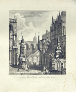 paesaggio con architetture Gaspari, Pietro (attribuito)