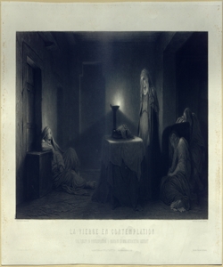 interno con la Vergine che contempla la corona di spine e San Giuseppe, Ma Girardet, ¿douard Henri