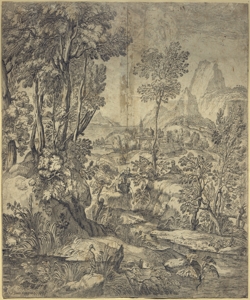 paesaggio boschivo Grimaldi, Giovan Francesco detto Bolognese