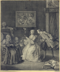 interno con scena di genere Gutwein, Johann Balthasar