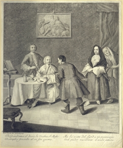 interno con scena di genere Gutwein, Johann Balthasar