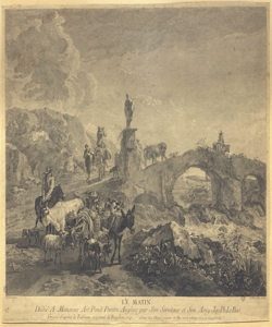 pesaggio con ponte e pastori Le Bas, Jacques Philippe