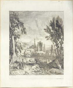 paesaggio fluviale con rovine Manglard, Adriaen