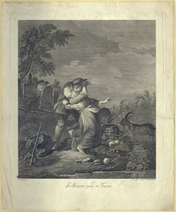 giovane che bacia una fanciulla con la forza Colle, Pellegrino dal