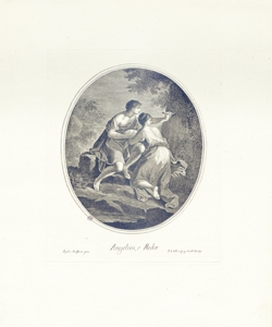 Angelica e Medoro incidono i loro nomi sulla corteccia dell'albero Colle, Pellegrino dal