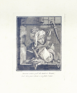 ritratto di uomo con turbante che fuma un narghil¿ Pian, Giovanni Maria de