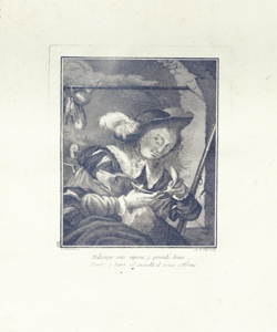 ritratto di cacciatore con cane Pian, Giovanni Maria de