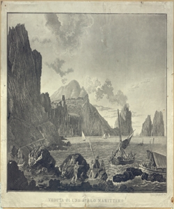 marina con figure Muller, Charles Louis Lucien