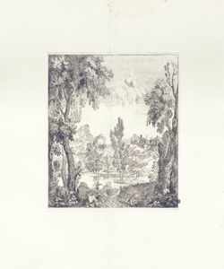 paesaggio fluviale con figure Onofri, Crescenzio