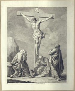 crocifissione di Cristo con la Madonna, Santa Maria Maddalena e San Giovan Pasquali, Giovanni Valerio