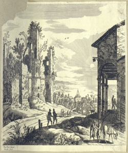 paesaggio con rovine e pastori Perelle, Gabriel