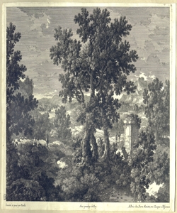 paesaggio con alberi e pastori Perelle, Gabriel