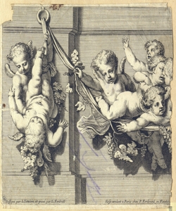 putti alati fra tralci e grappoli d'uva Ferdinand, L.