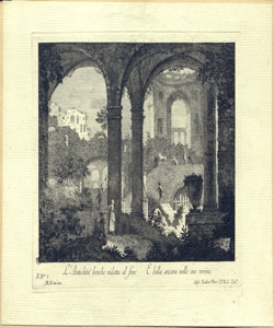 veduta con rovine classiche e figure Ricci, Marco