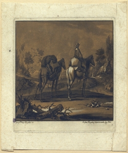 viaggiatore a cavallo seguito da un cavallo con bagagli Rugendas, Christian