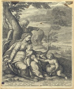 Madonna con Bambino, San Giovannino e agnello Sadeler, Raphael il Giovane