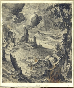 paesaggio marino con porto Sadeler, Raphael il Vecchio