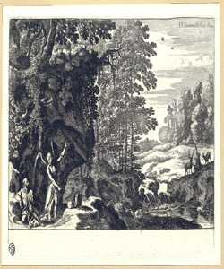 Elia nel deserto nutrito dall'angelo Swanevelt, Hermann van