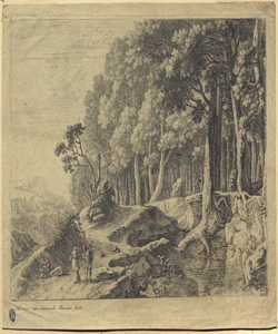 paesaggio con alberi e viandanti Swanevelt, Hermann van