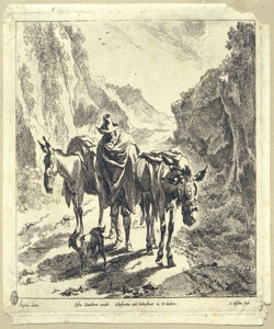 pastore con due asini e un cane Visscher, Johannes