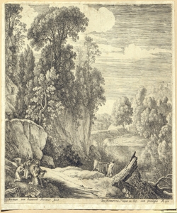 paesaggio con la fuga in Egitto Swanevelt, Hermann van