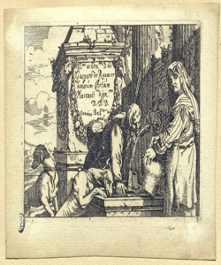contadini e cani presso una fonte Wael, Jan Baptist de