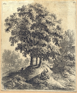 paesaggio con alberi e figure Waterloo, Anthonie