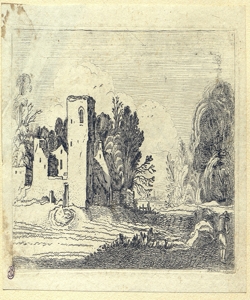 paesaggio con case Anonimo