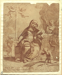 Madonna Addolorata con angeli e simboli della Passione Sirani, Elisabetta