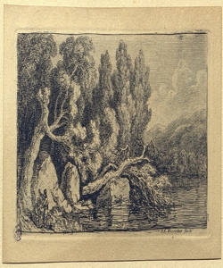 paesaggio fluviale con figure Weirotter, Franz Edmund