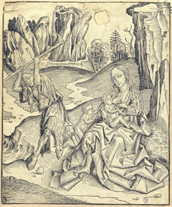 Adamo coltiva la terra mentre Eva allatta i bambini Wolgemut, Michel