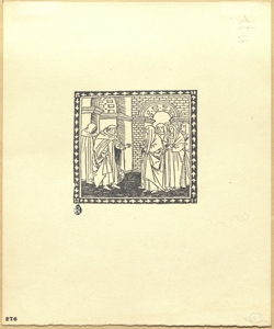 due monaci che parlano a un gruppo di monache Anonimo italiano