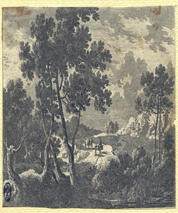 paesaggio con alberi e pastori Perelle, Gabriel