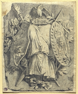 tunica romana con due scudi sormontata da un aquila Aspari, Carlo Antonio