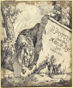 frontespizio con leone e rovina Bye, Marcus de